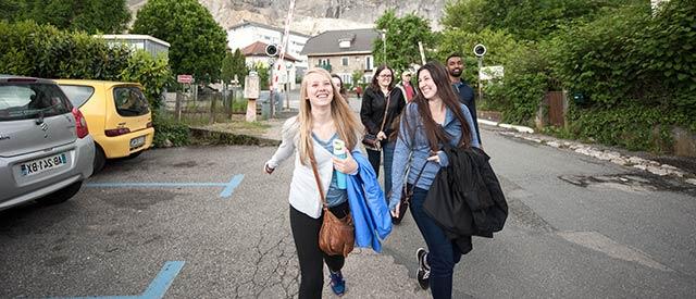 Students walking in Geneva, Switzerland