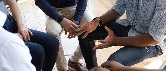 People sitting in group